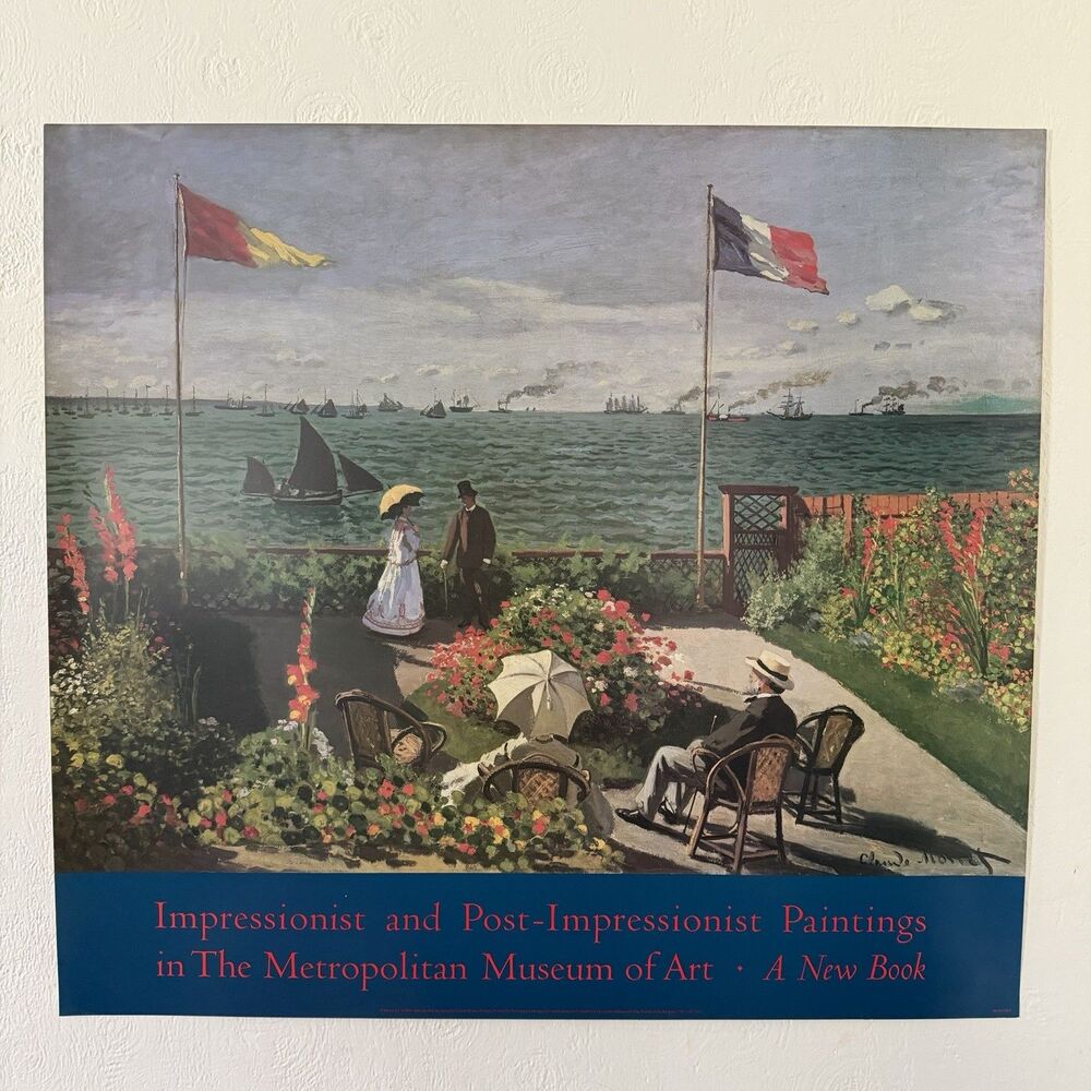 Monet Terrace At Sainte-Adresse metropolitan Museum Poster Print 30x33” 1967